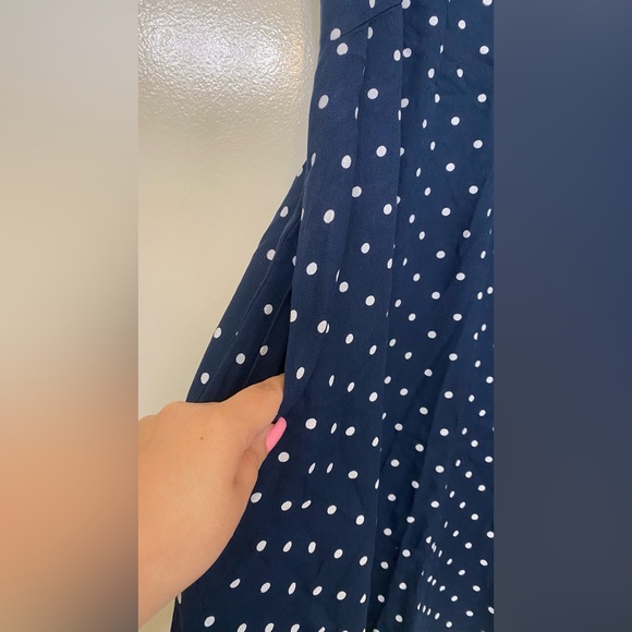 Navy Polka Dot Dress - Picture 2 of 4
